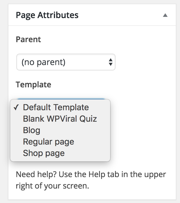 Setting the blog page template